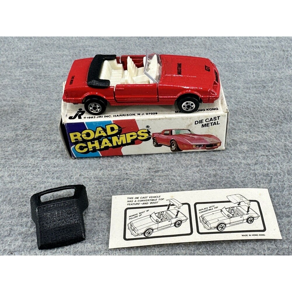 ROAD CHOMPS #11 Red Mustang Convertible Die Cast Car NOS